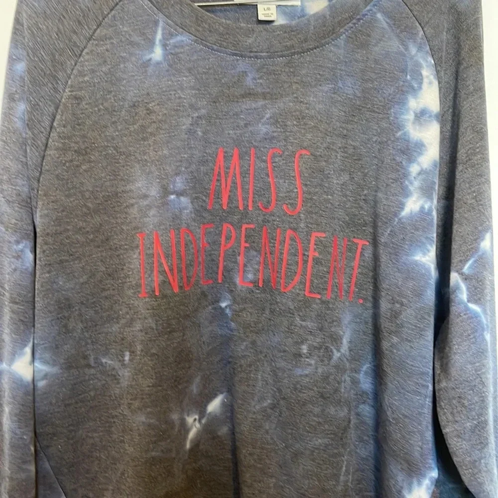 Rae Dunn Miss Independent Tye Dye Crew Neck - Picture 2 of 3